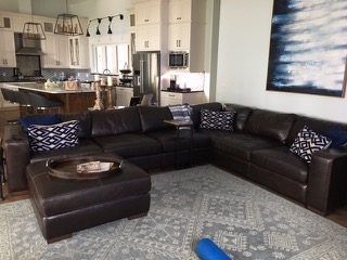 Before - Typical brown leather sectional